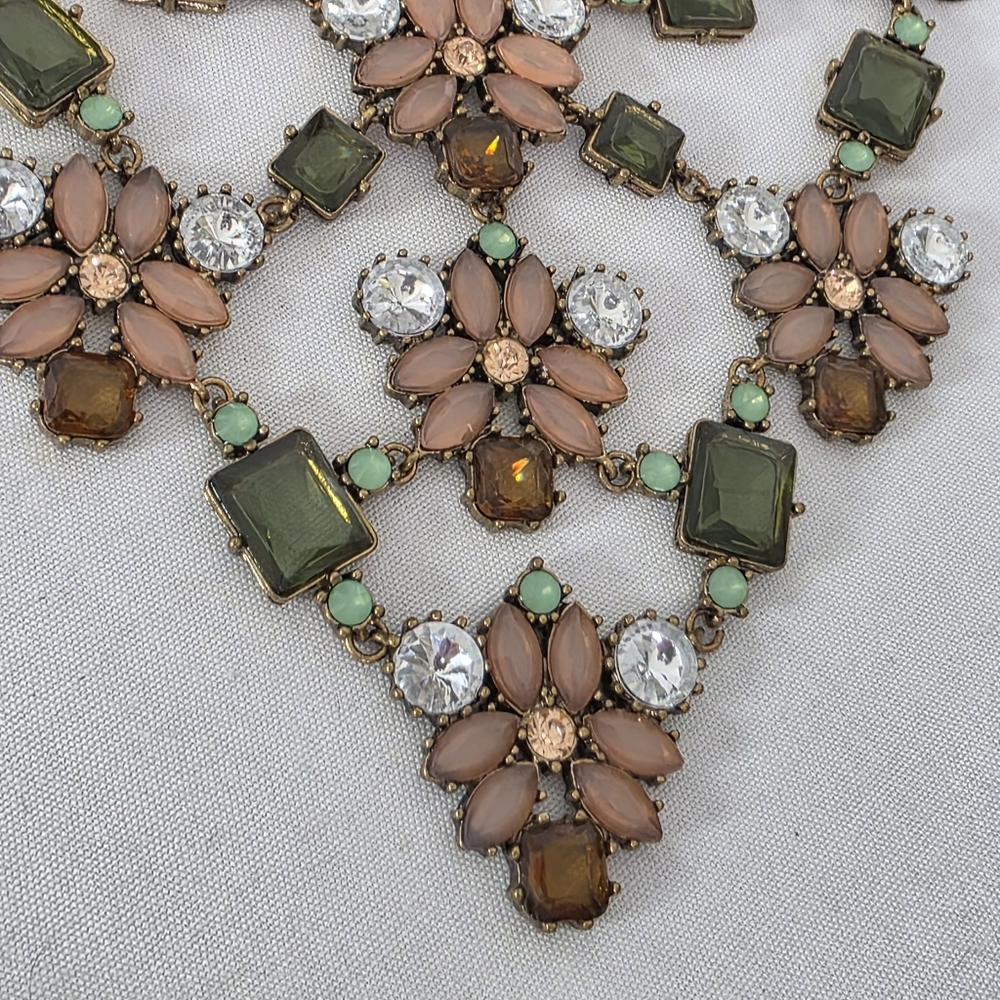 Statement Fleurerette Neutral Tones Bib Necklace - image 6